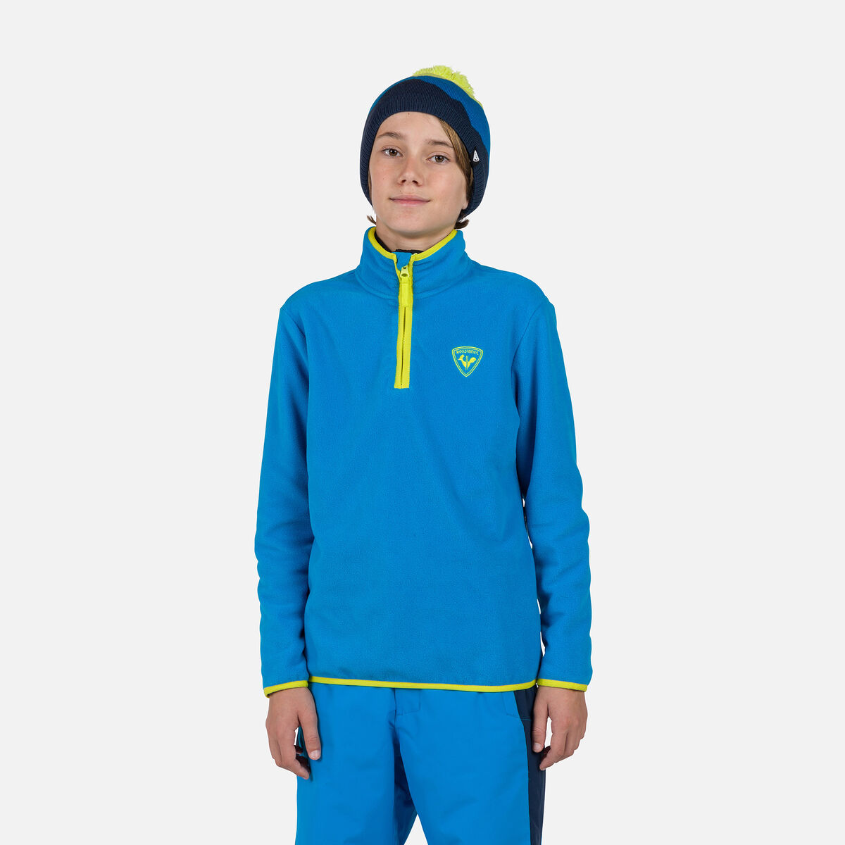 Rossignol Junior-Fleeceoberteil mit halblangem Reißverschluss Strawpile Blue