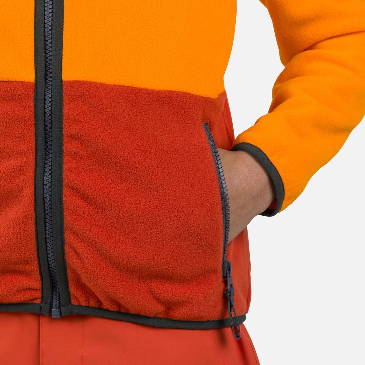 Rossignol Junior-Fleecejacke mit durchgehendem Reißverschluss Strawpile orange