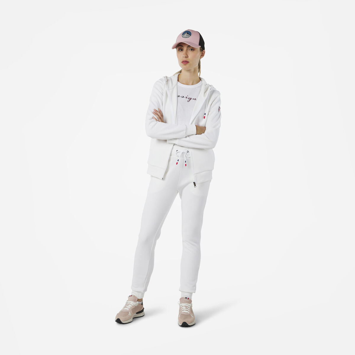 Rossignol Sudadera afelpada con capucha y cremallera integral Logo para mujer White