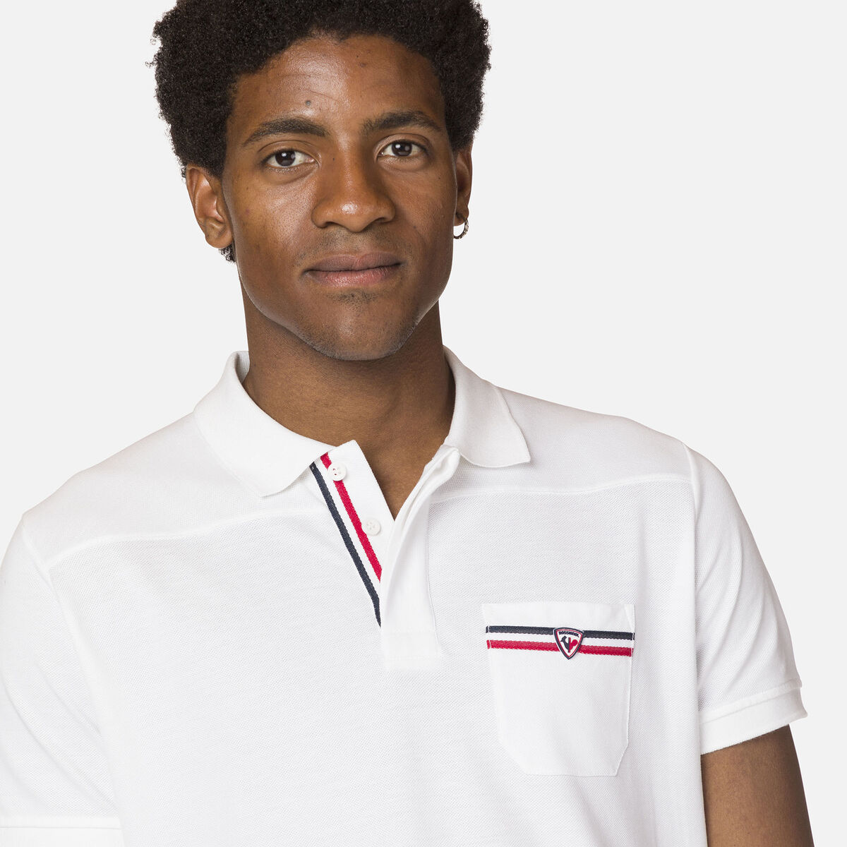 Rossignol Polo logo con bolsillo para hombre white