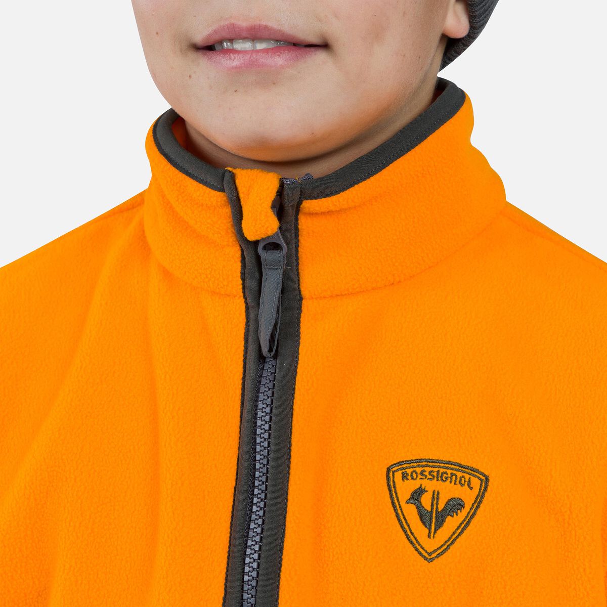 Rossignol Junior-Fleecejacke mit durchgehendem Reißverschluss Strawpile orange