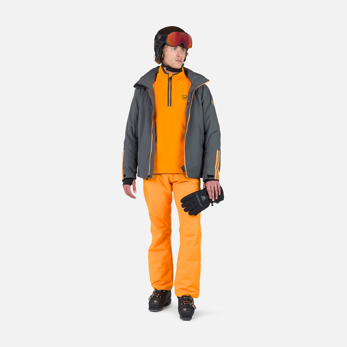 Rossignol Haut en polaire à demi-zip homme Strawpile Orange