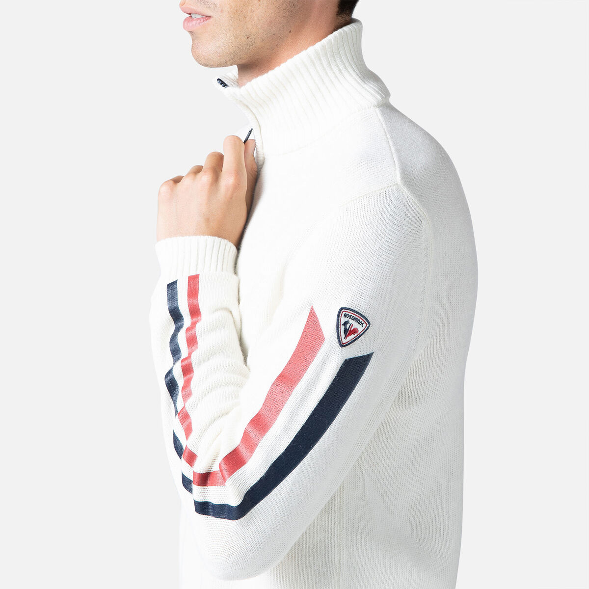 Rossignol Pull en maille à manches Signature homme white