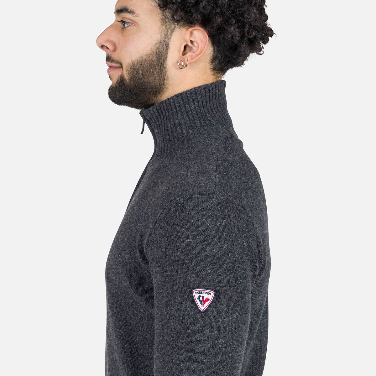 Rossignol Pull en maille à demi-zip homme Signature grey