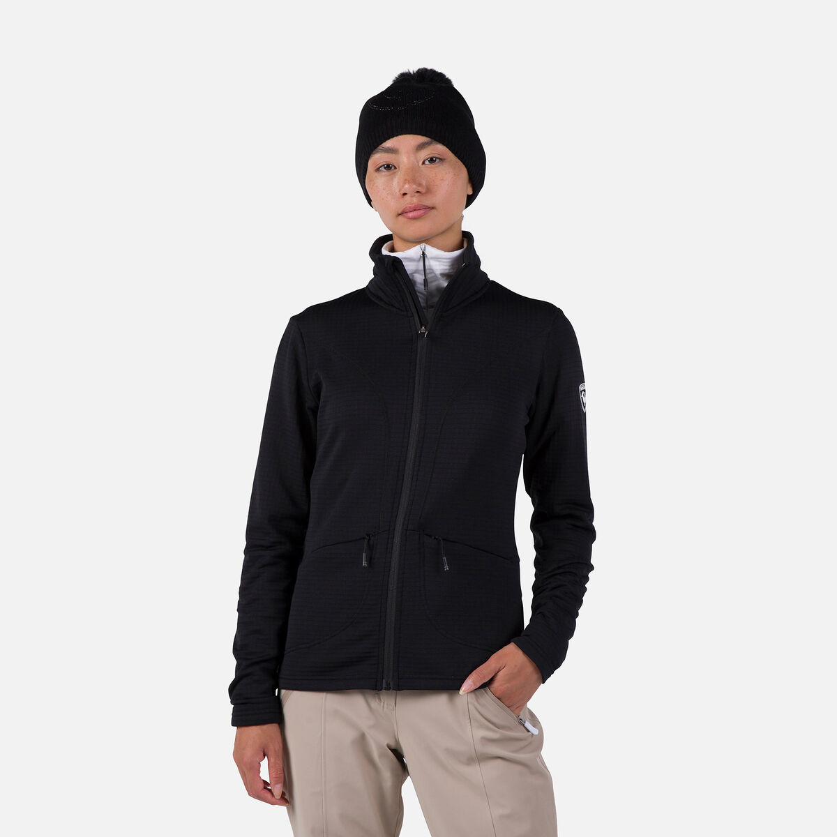 Rossignol Damenfleecejacke mit durchgehendem Reißverschluss Blackside Black