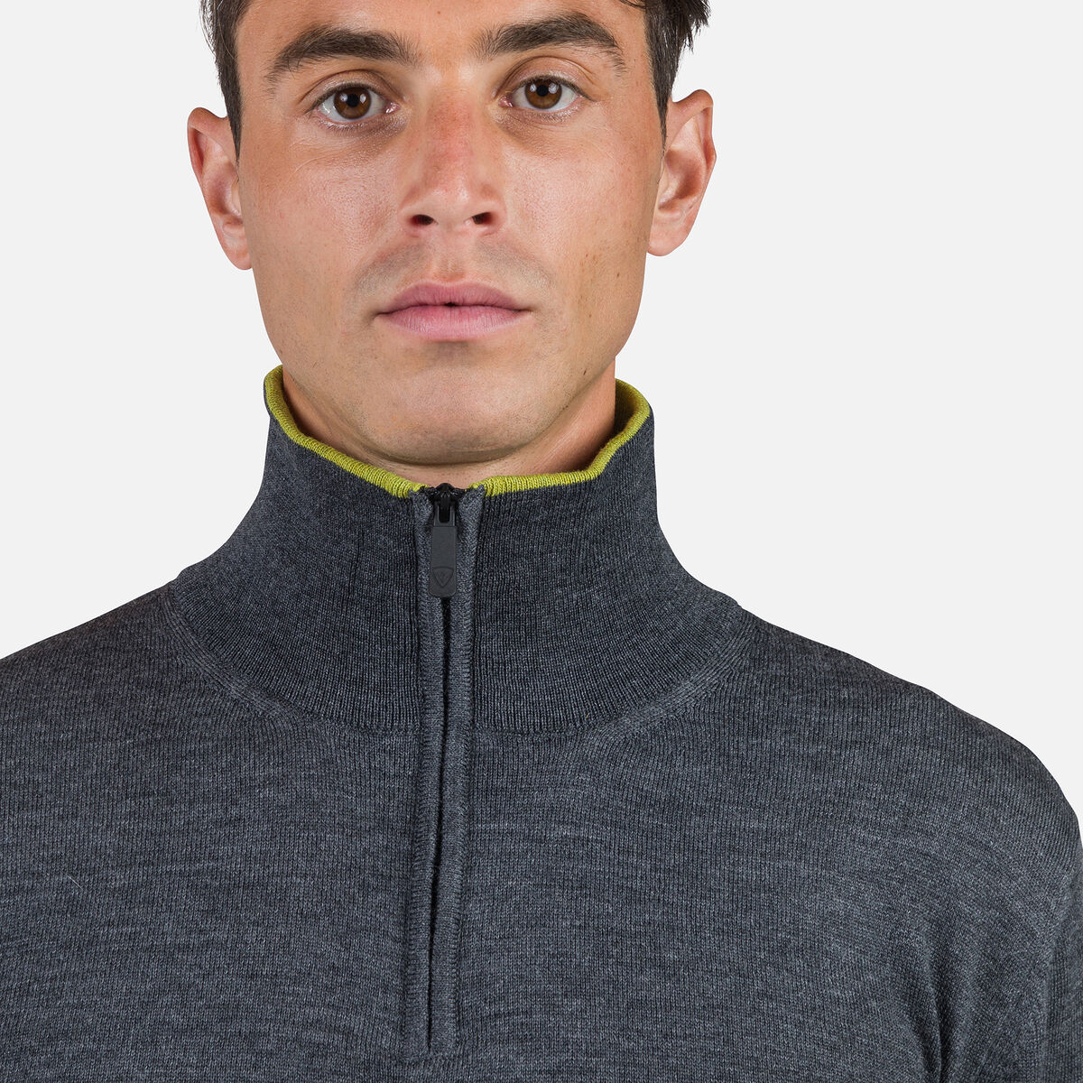 Rossignol Maglione a righe con mezza zip uomo grey