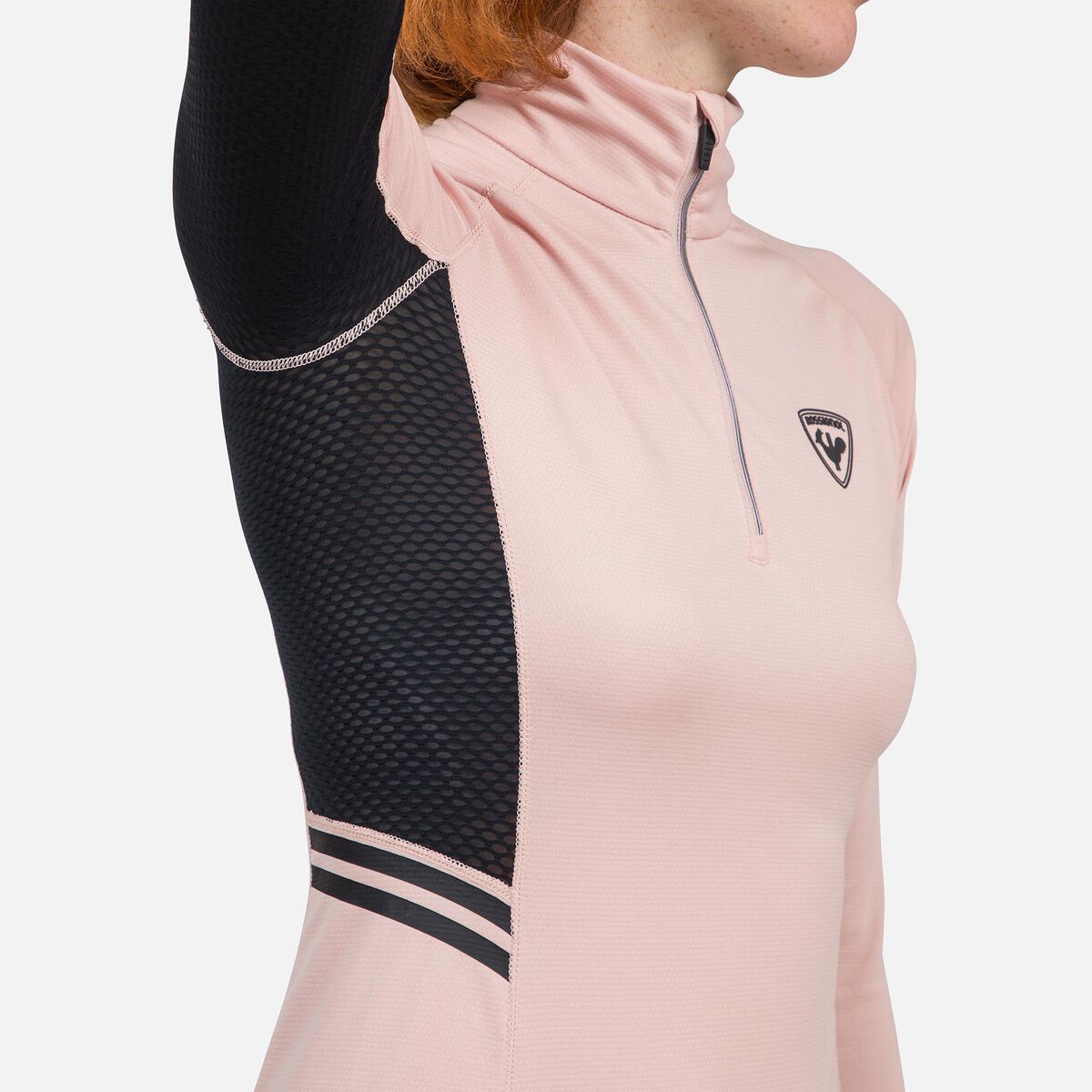Rossignol Camiseta interior de media cremallera Poursuite para mujer pinkpurple