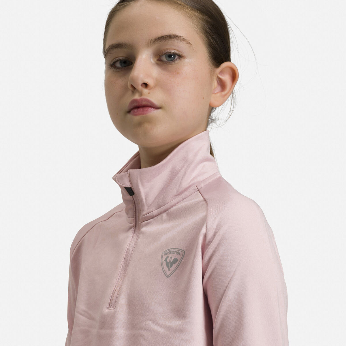 Rossignol Girls' Half-Zip Stretch Fleece Midlayer pinkpurple