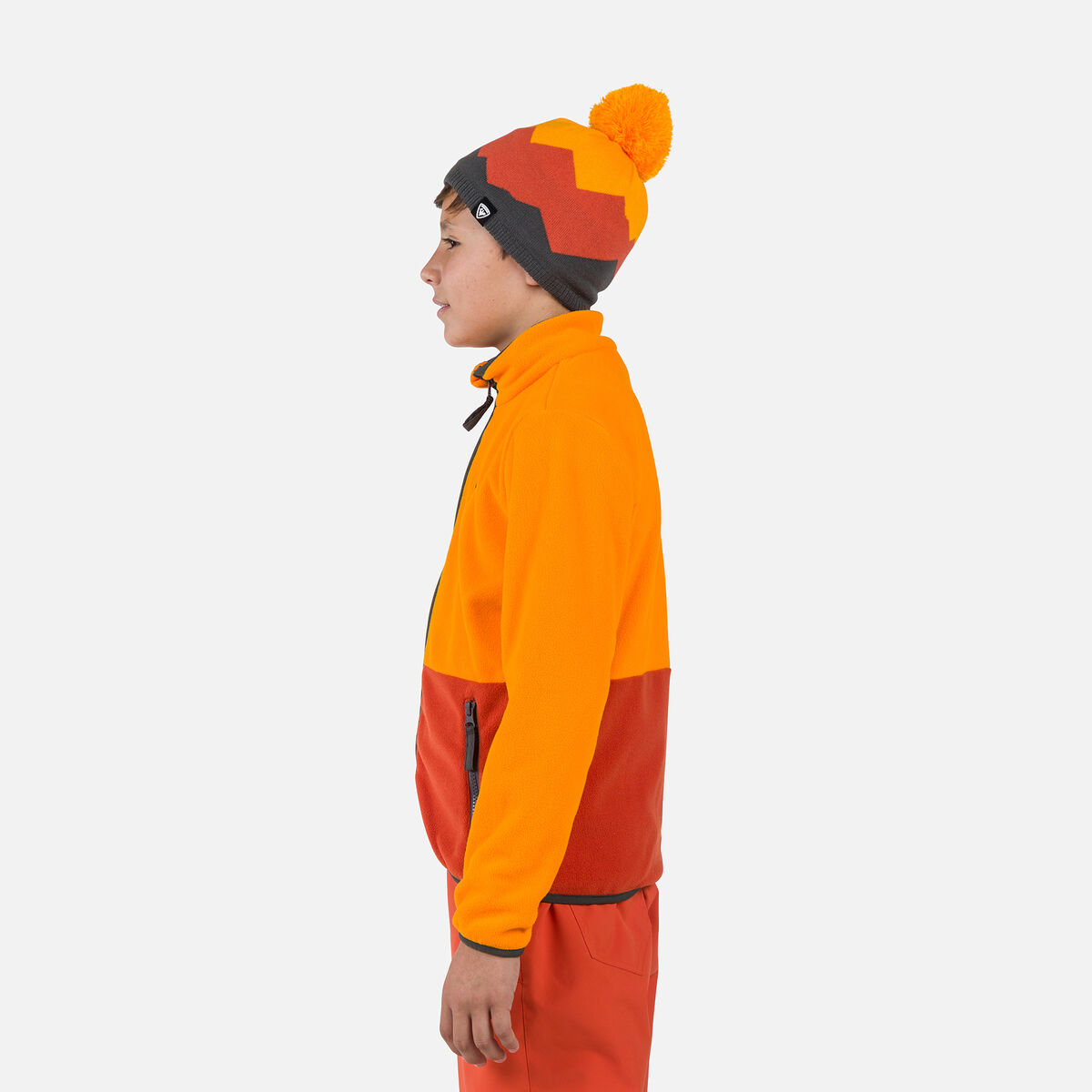 Rossignol Junior-Fleecejacke mit durchgehendem Reißverschluss Strawpile Orange