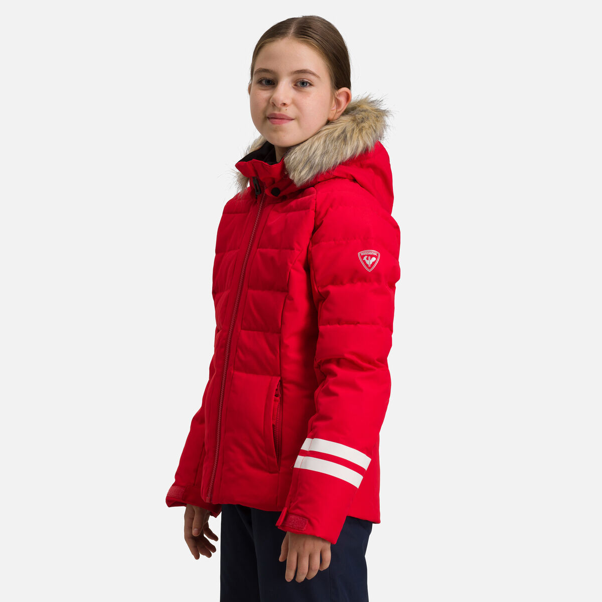 Rossignol Girls' Polydown Ski Jacket red