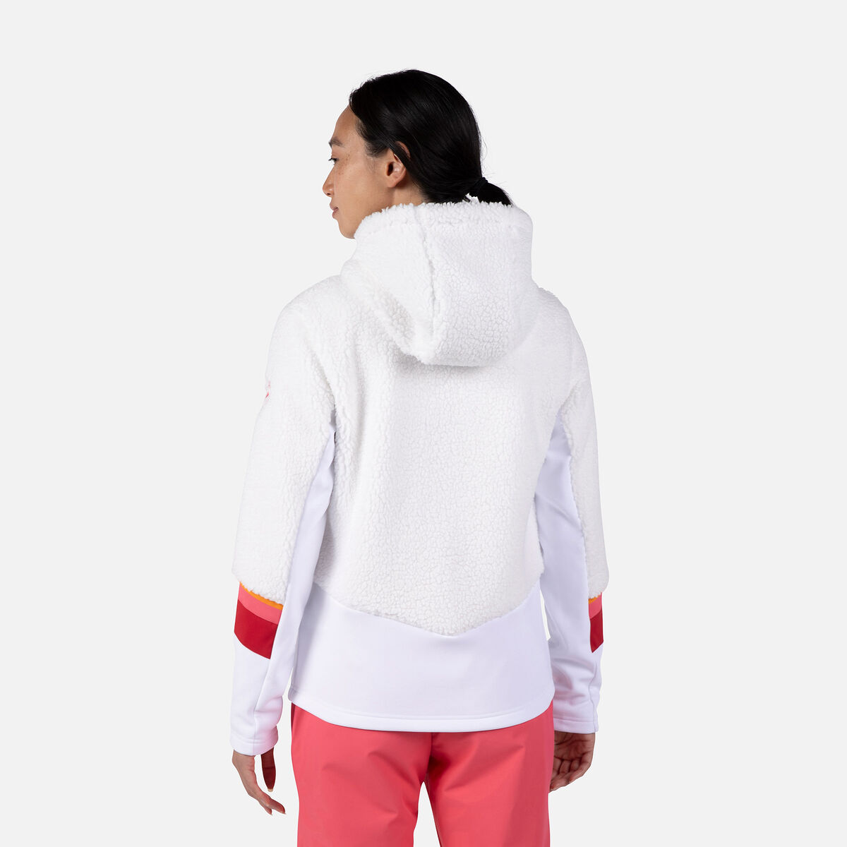 Rossignol Chaqueta polar mujer con capucha y cremallera integral Wispile White