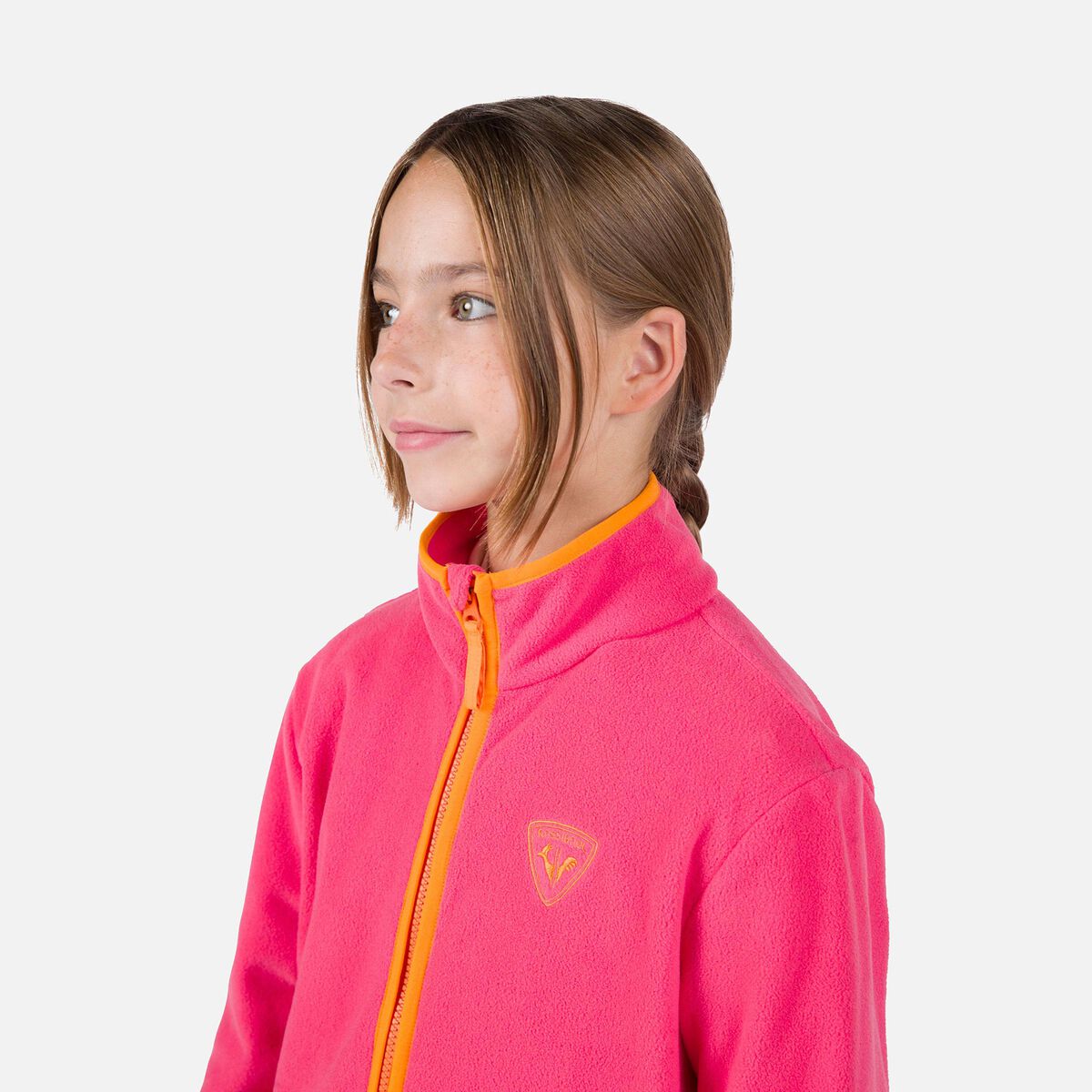 Rossignol Junior-Fleecejacke mit durchgehendem Reißverschluss Strawpile pinkpurple