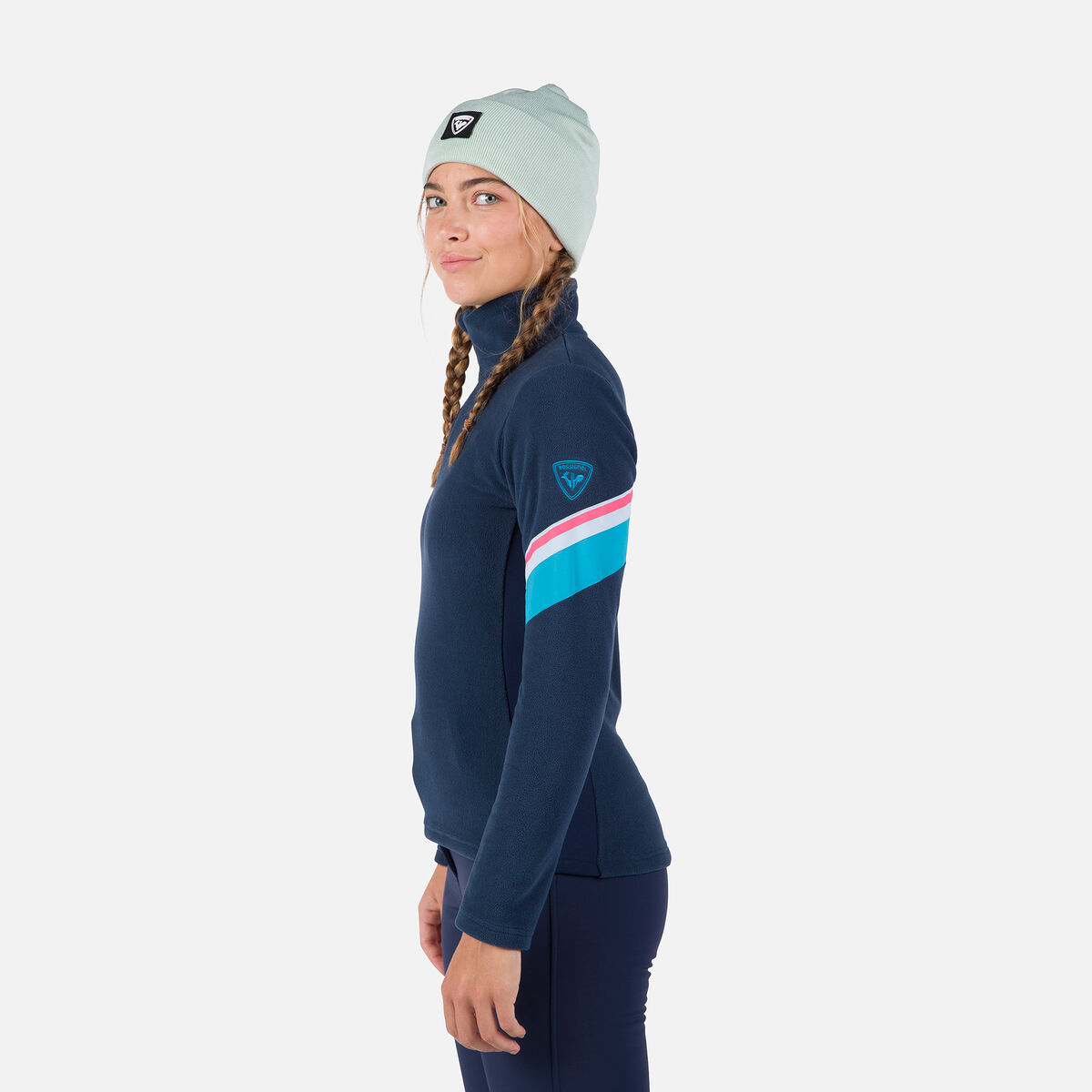 Rossignol Haut en polaire à demi-zip femme Strawpile Blue