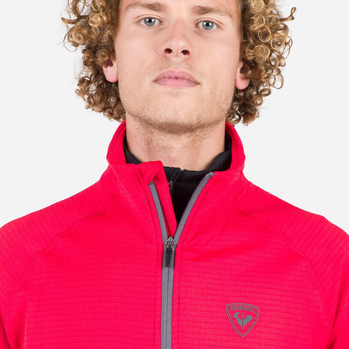 Rossignol Chaqueta polar hombre con cremallera integral Blackside red