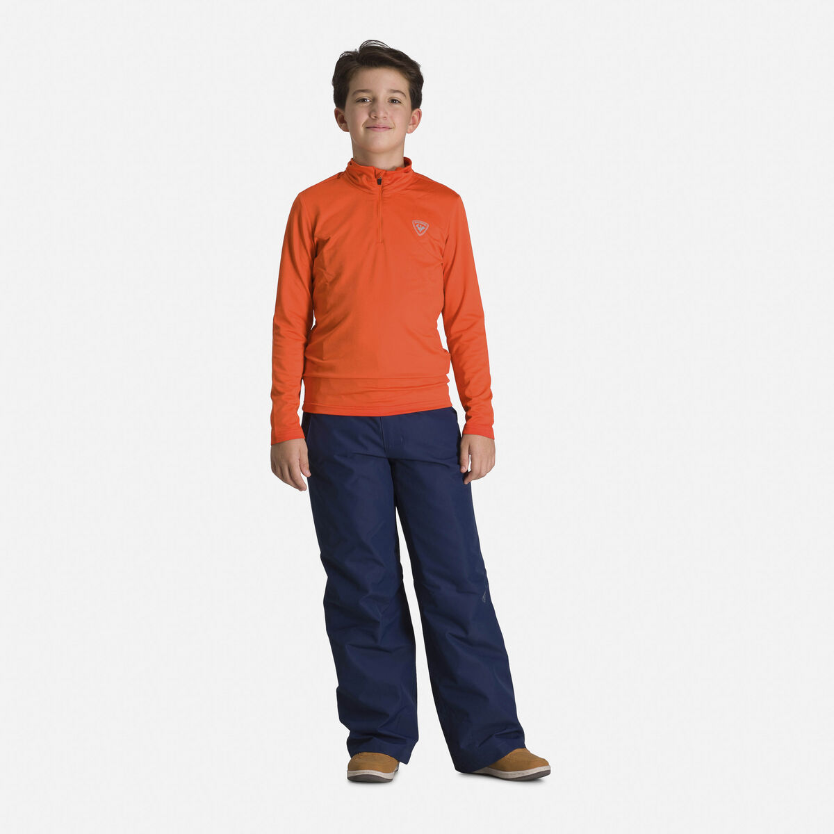 Rossignol Boys' Half-Zip Stretch Fleece Top Orange