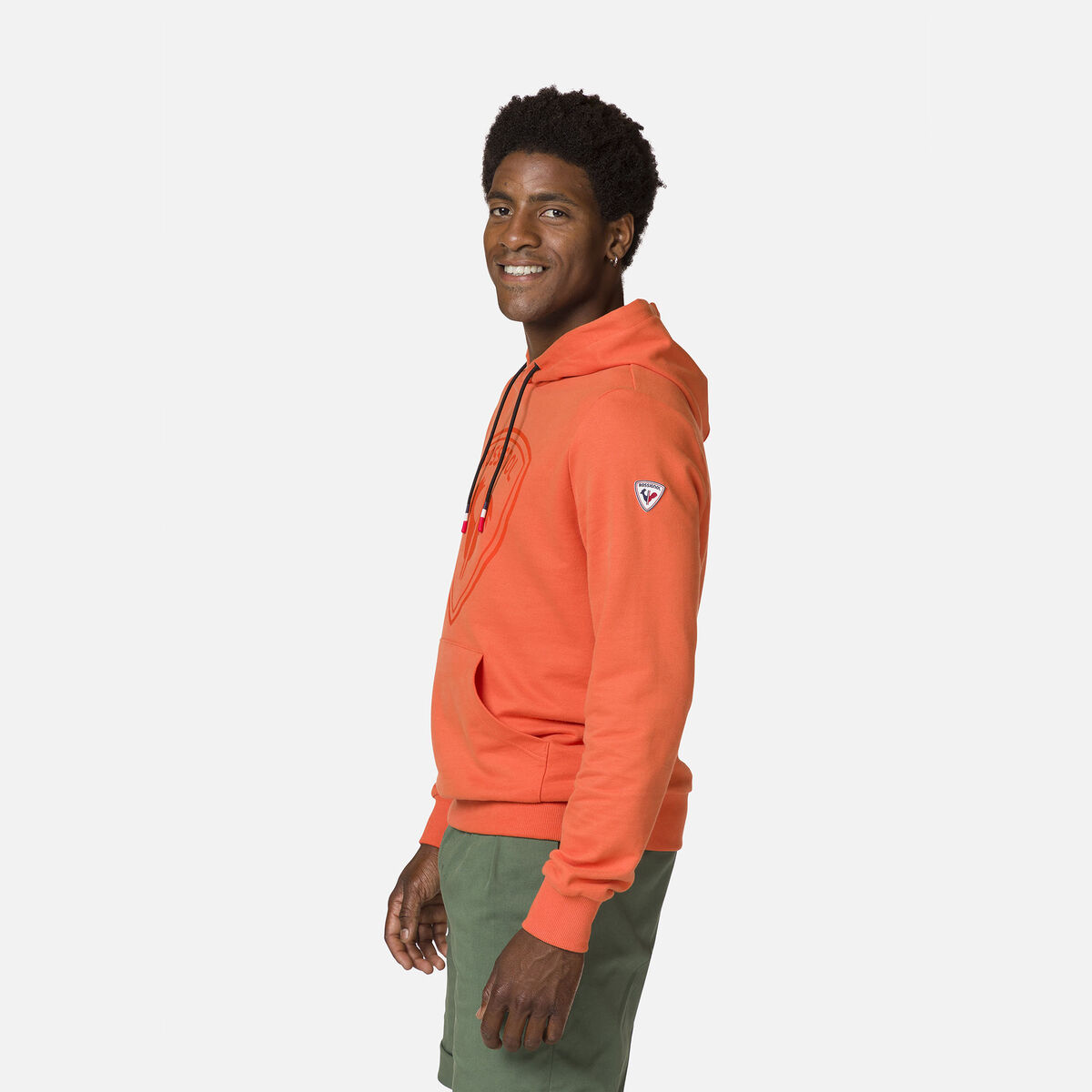 Rossignol Men's hooded logo cotton sweatshirt Orange