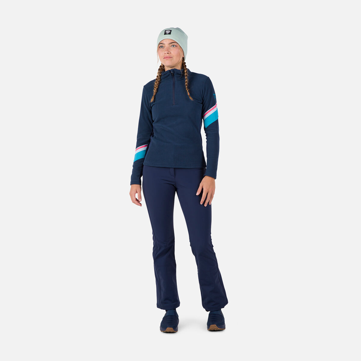 Rossignol Haut en polaire à demi-zip femme Strawpile Blue