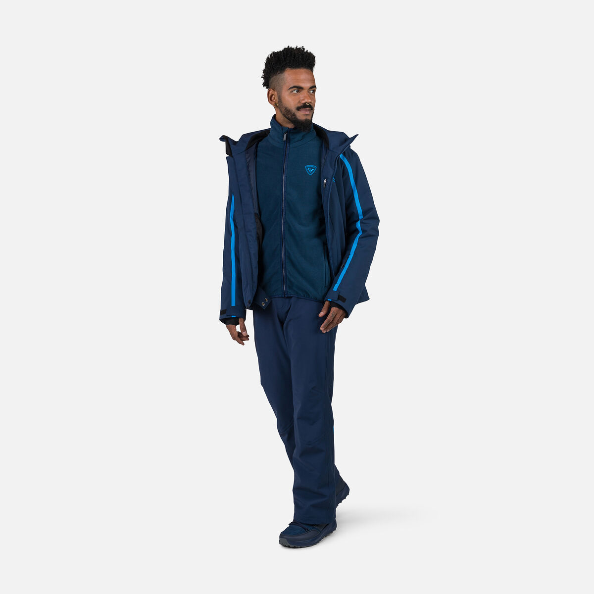 Rossignol Herrenfleecejacke mit durchgehendem Reißverschluss Strawpile Blue