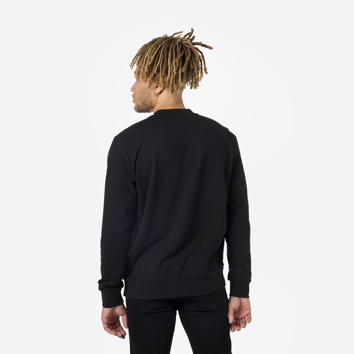 Rossignol Herrensweatshirt aus Baumwolle mit Logo und Rundhalsausschnitt Black