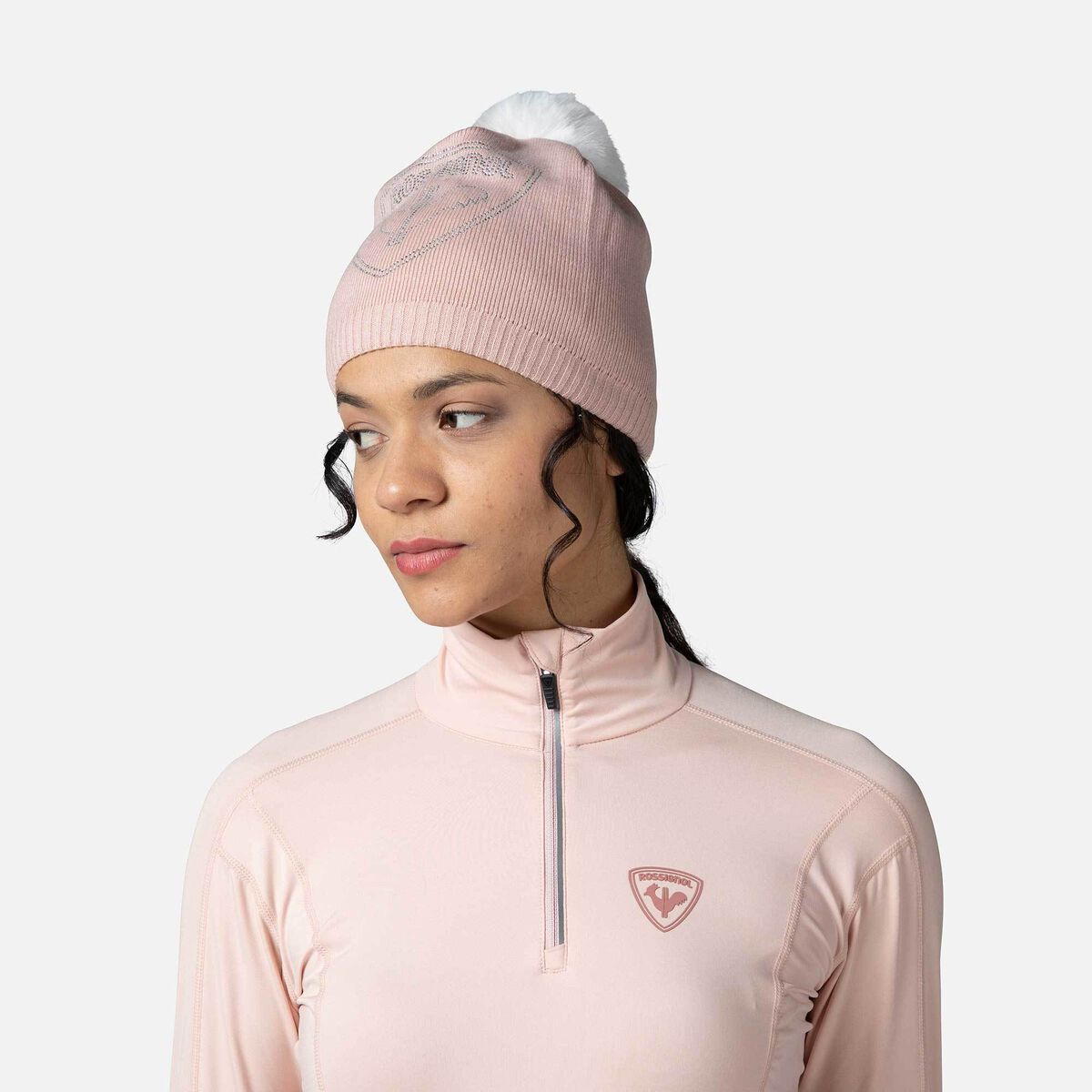 Rossignol Strato base donna con mezza zip Classique pinkpurple