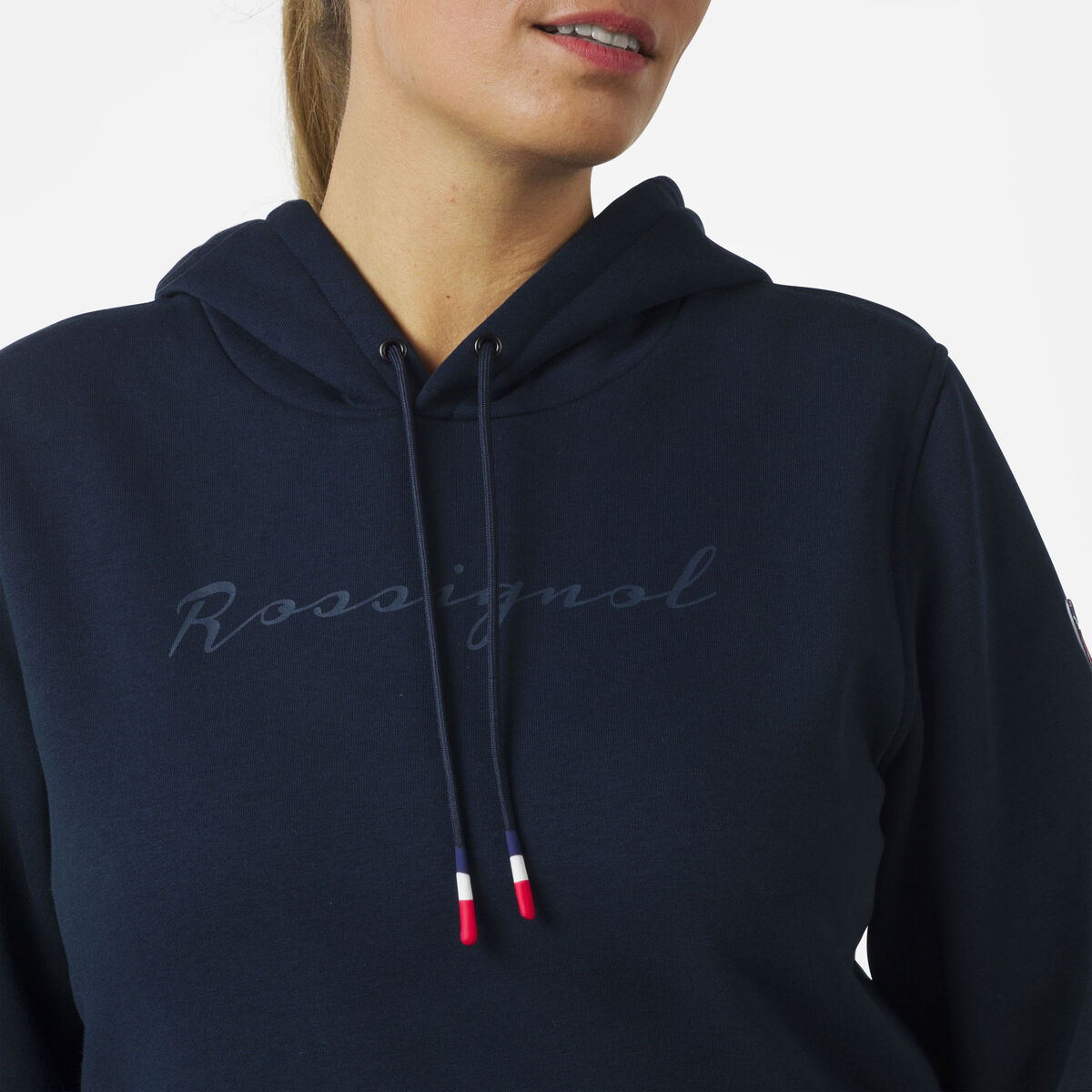 Rossignol Women's hooded logo fleece sweatshirt blue