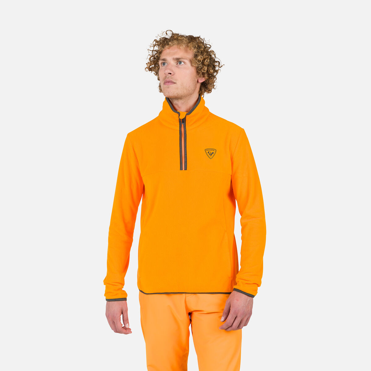 Rossignol Men's Strawpile Half-Zip Fleece Top Orange