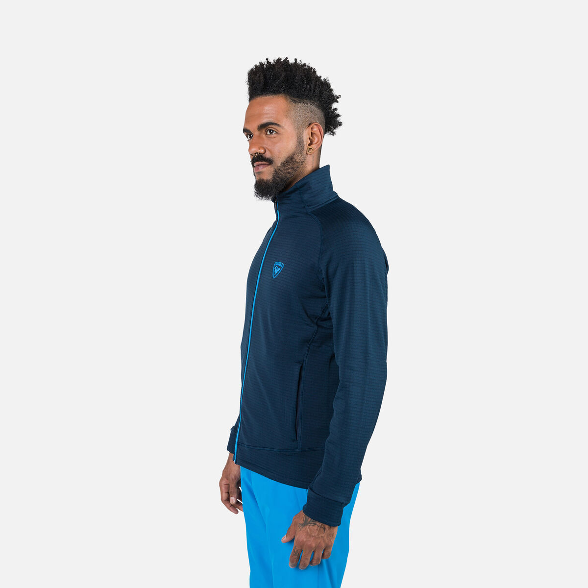 Rossignol Giacca in pile uomo con zip integrale Blackside Blue