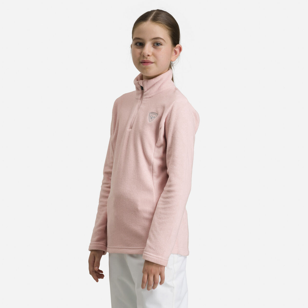 Rossignol Fleeceoberteil mit halbem Reißverschluss für Mädchen pinkpurple