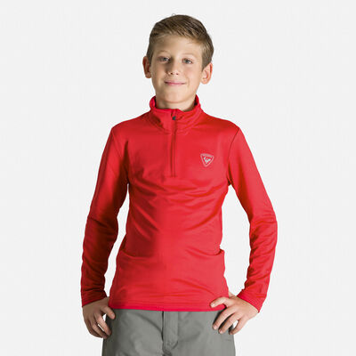 Rossignol Boys' Half-Zip Stretch Fleece Top red