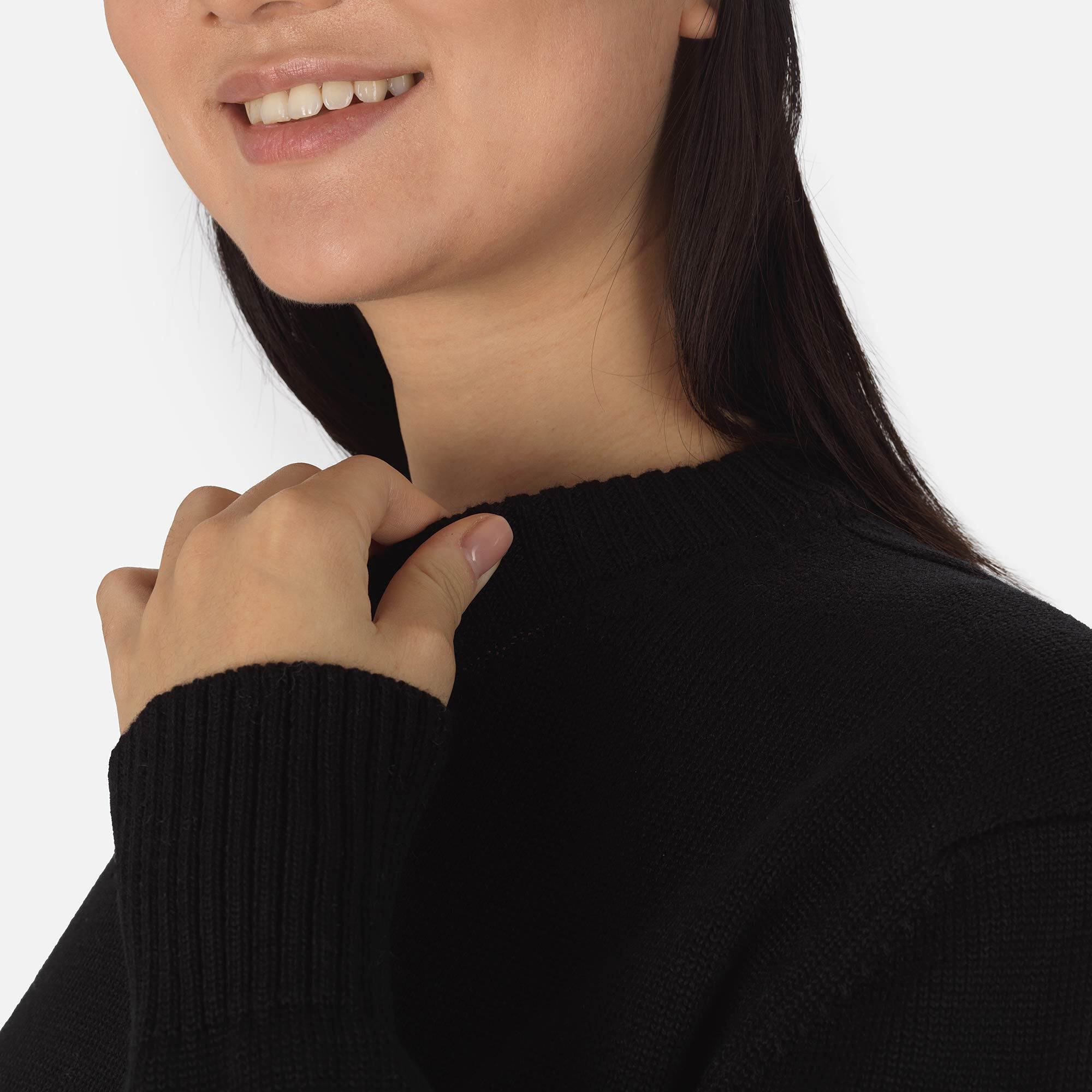 Women's Plain Knit Sweater | T-Shirt & Tops Women | Black | Rossignol