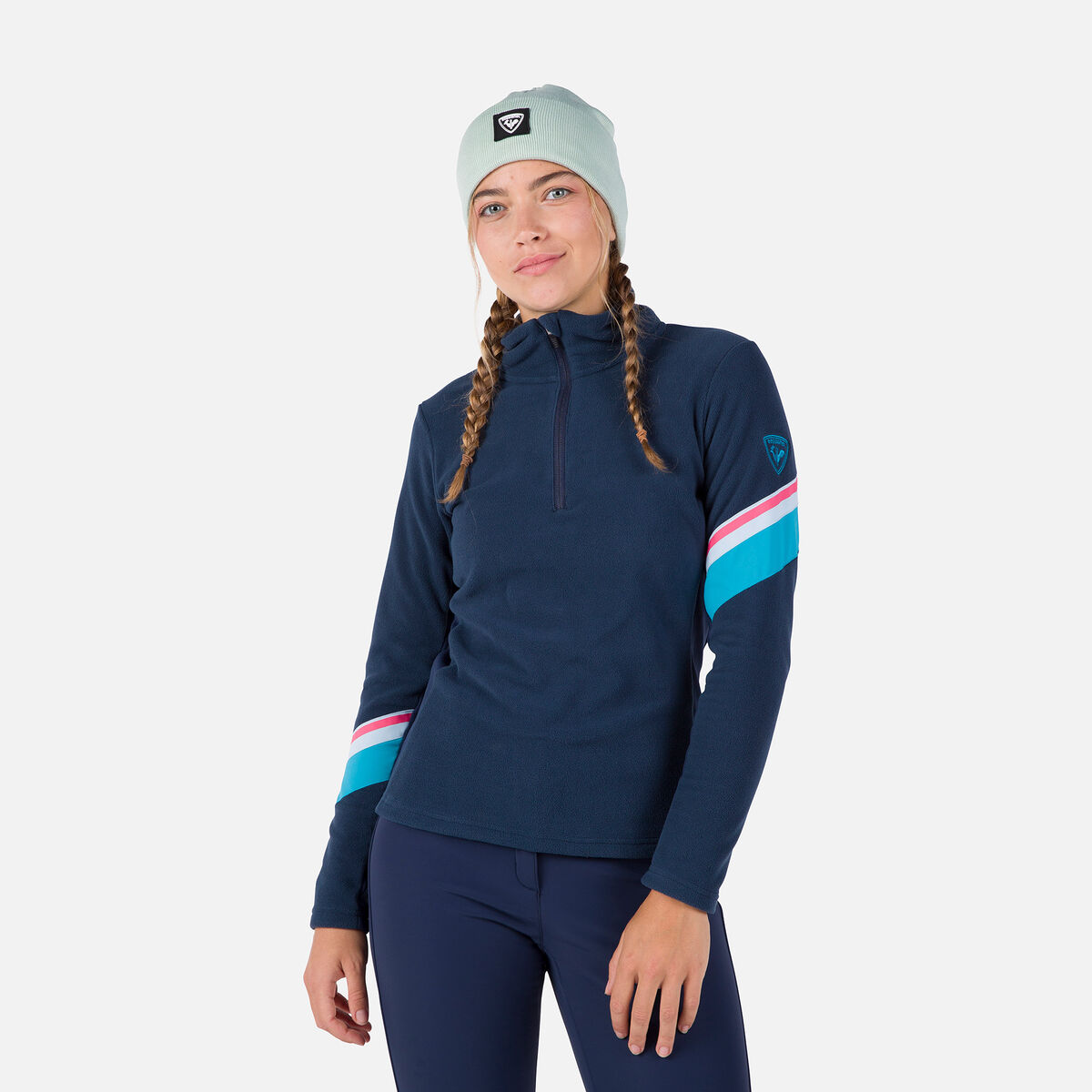 Rossignol Damen-Fleeceoberteil mit halblangem Reißverschluss Strawpile Blue