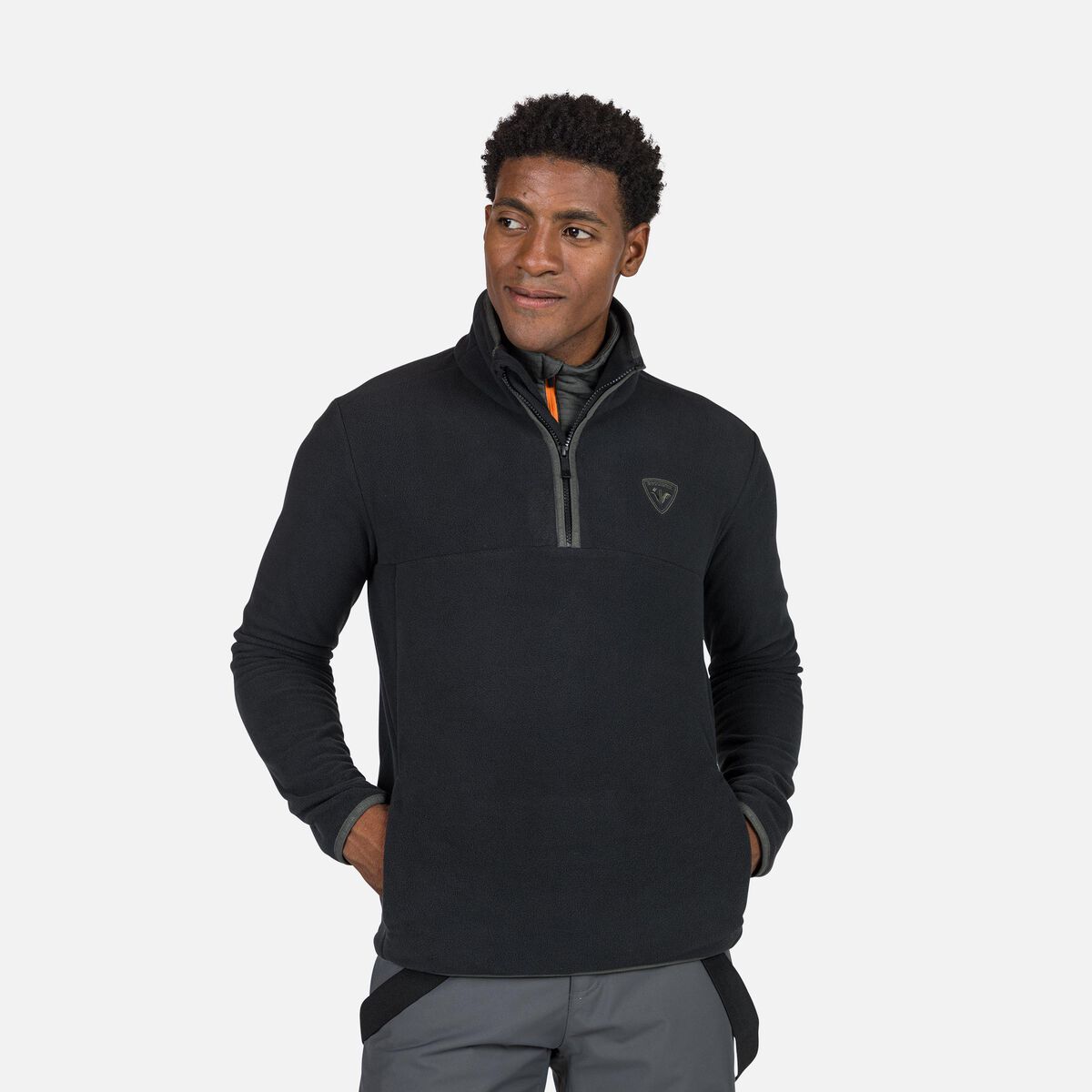 Rossignol Men's Strawpile Half-Zip Fleece Top Black