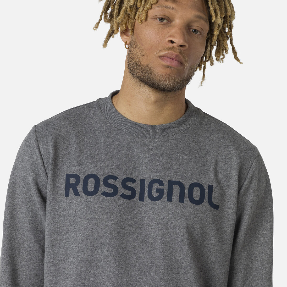 Rossignol Sudadera afelpada de cuello redondo Logo para hombre grey