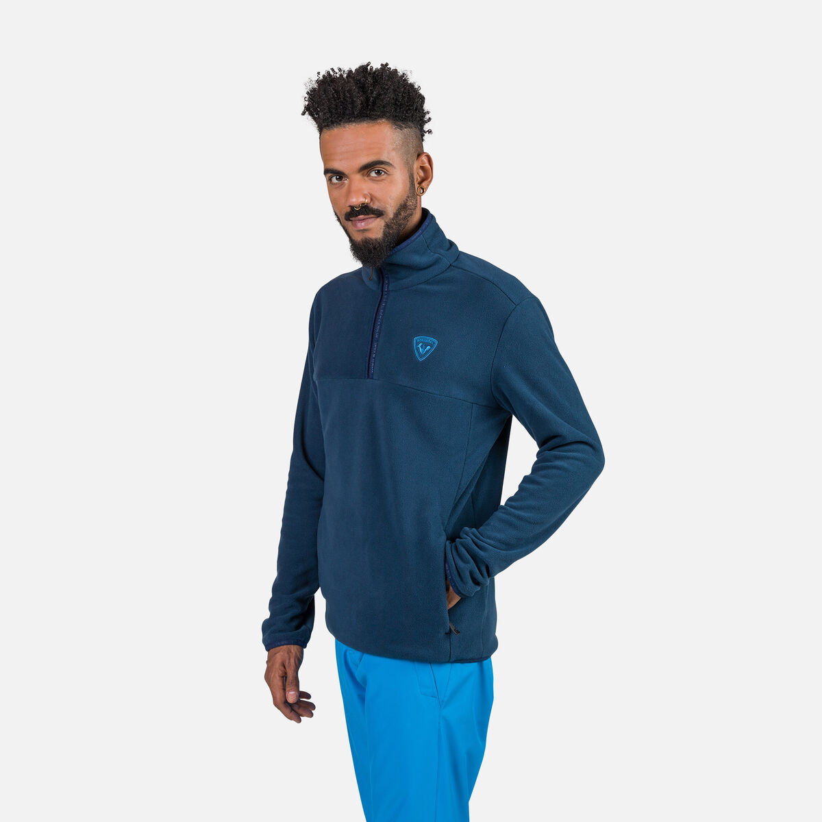 Rossignol Haut en polaire à demi-zip homme Strawpile Blue