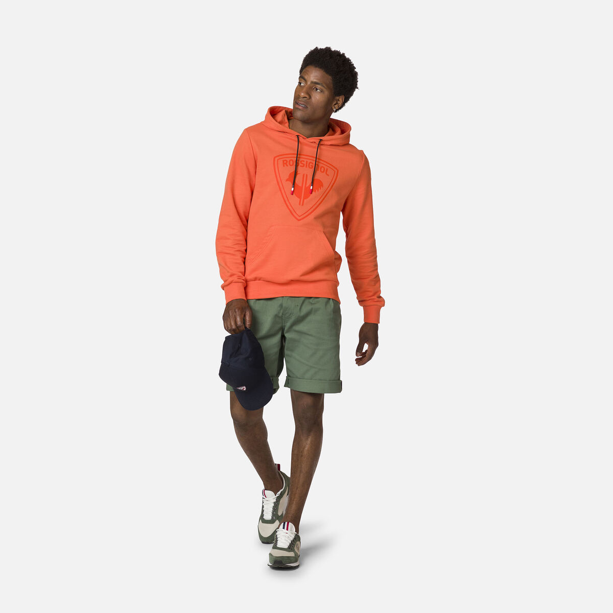 Rossignol Men's hooded logo cotton sweatshirt Orange
