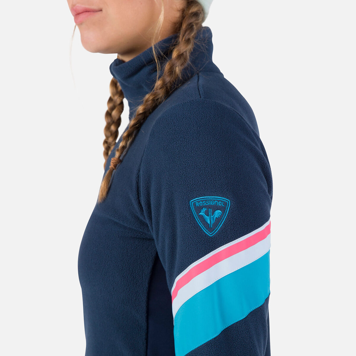 Rossignol Haut en polaire à demi-zip femme Strawpile blue