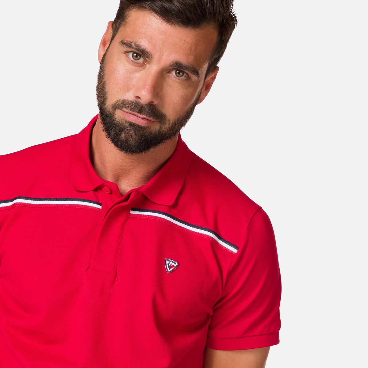 Rossignol Polo logo avec rayure homme red
