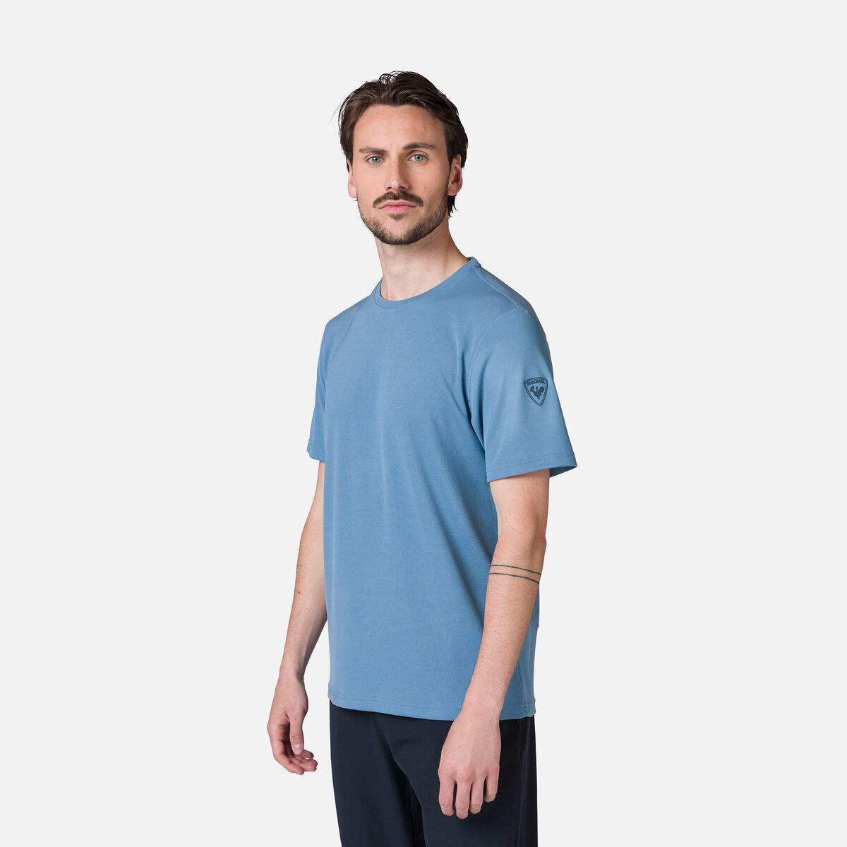 Rossignol Einfarbiges Wander-T-Shirt für Herren Blue