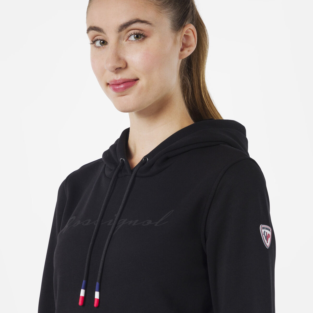 Rossignol Women's hooded logo fleece sweatshirt black