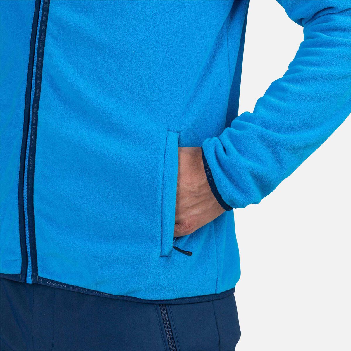 Rossignol Herrenfleecejacke mit durchgehendem Reißverschluss Strawpile blue