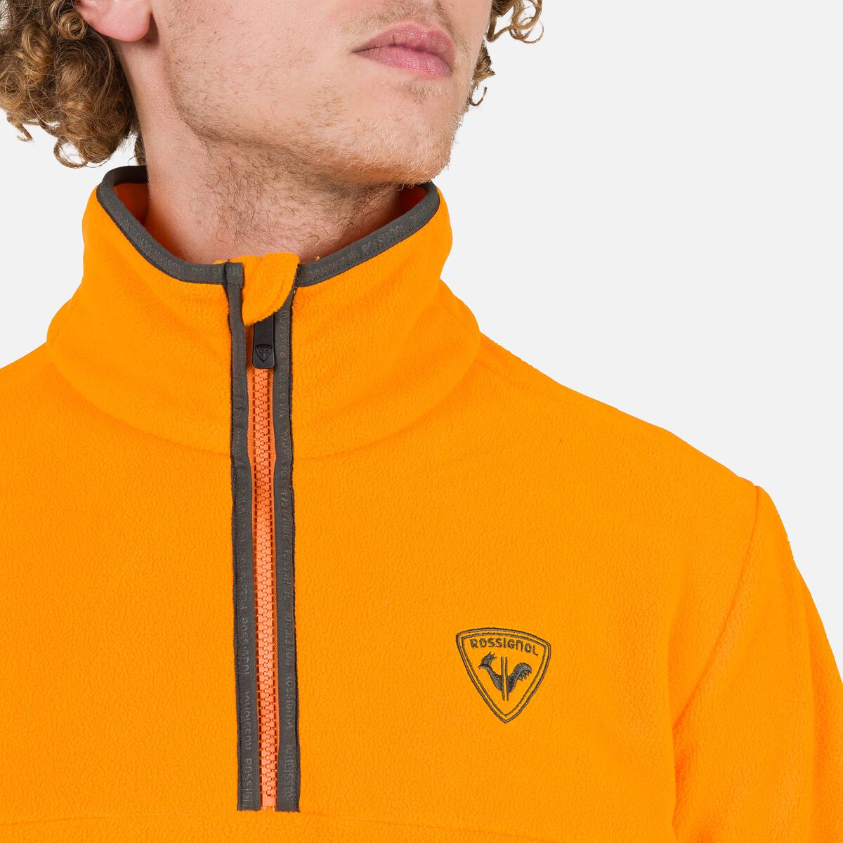 Rossignol Maglia in pile con mezza zip uomo Strawpile orange