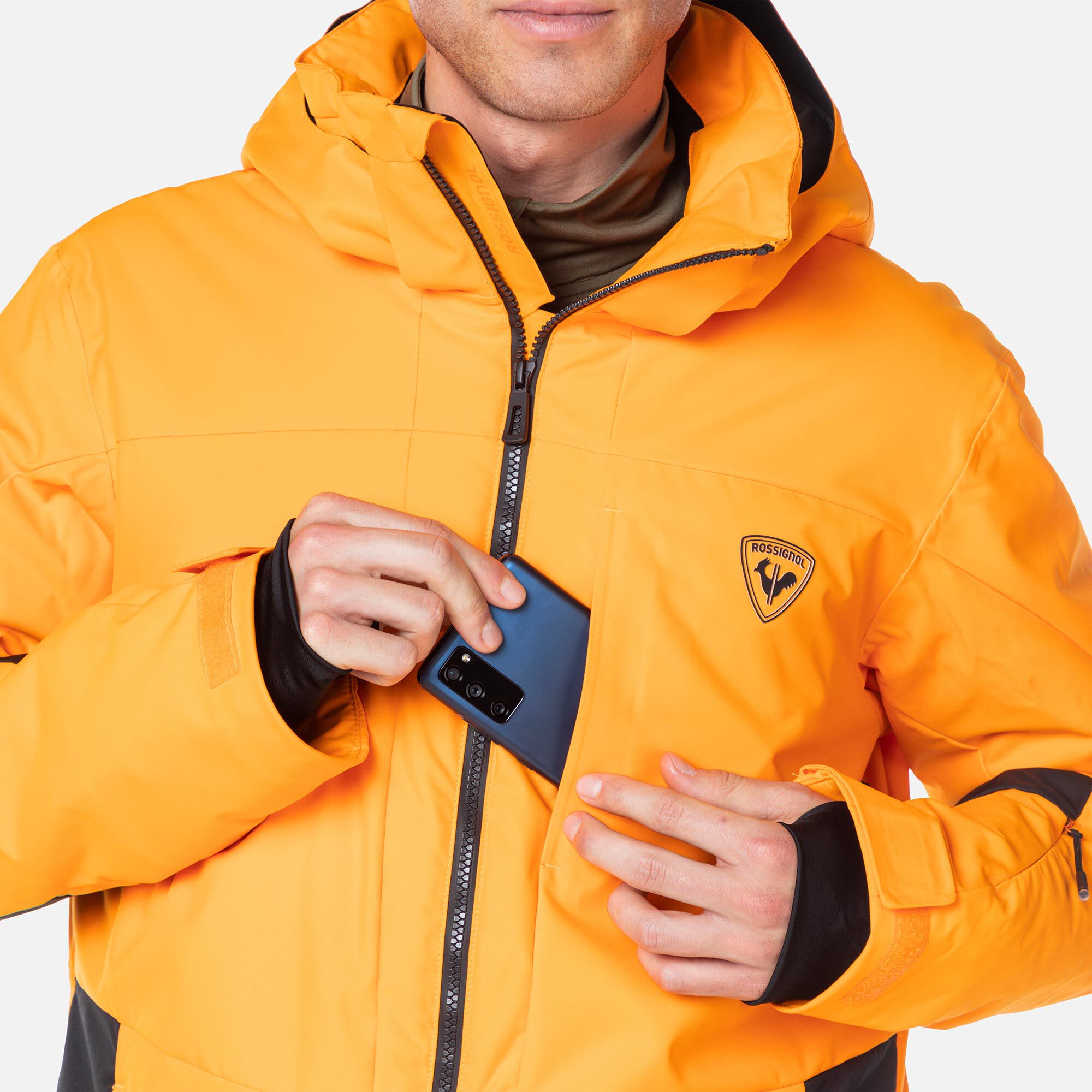Rossignol logo-patch padded jacket - Yellow