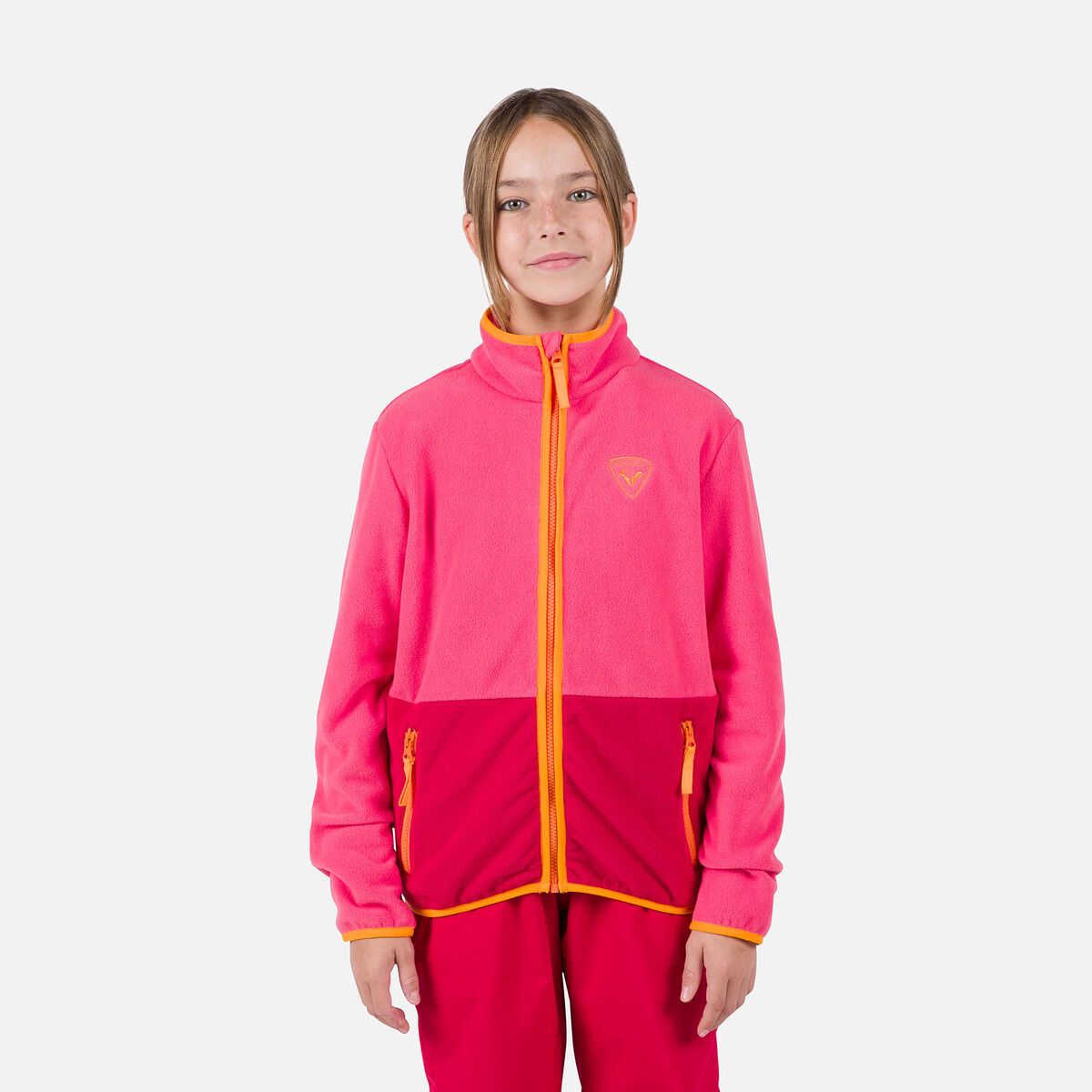 Rossignol Junior-Fleecejacke mit durchgehendem Reißverschluss Strawpile Pink/Purple