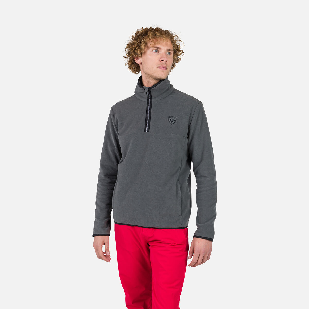 Rossignol Maglia in pile con mezza zip uomo Strawpile Grey