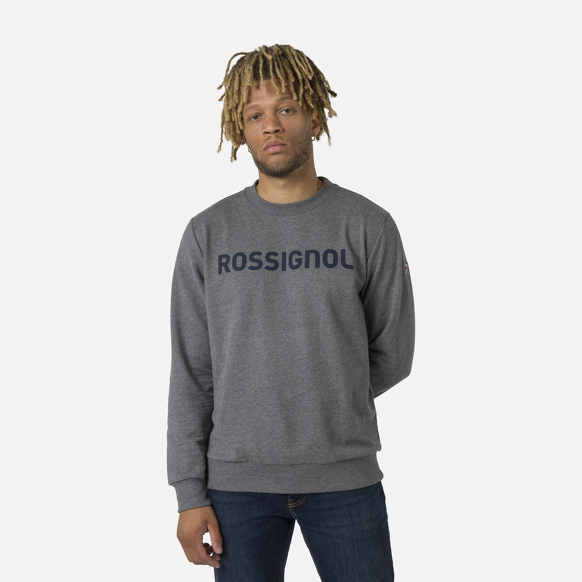 Rossignol Men's logo cotton sweatshirt round neck Grey