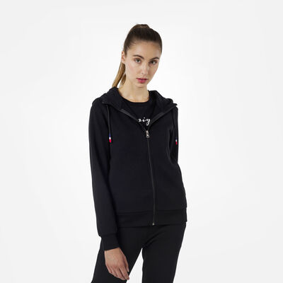 Rossignol Logo Damensweatshirt mit Kapuze und durchgehendem Reißverschluss black