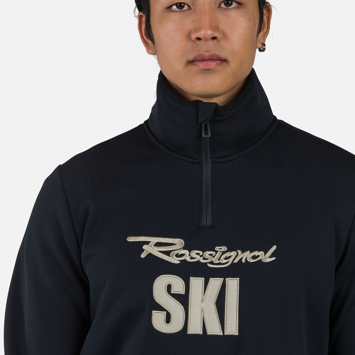 Rossignol Pile da sci uomo con mezza zip Signature black