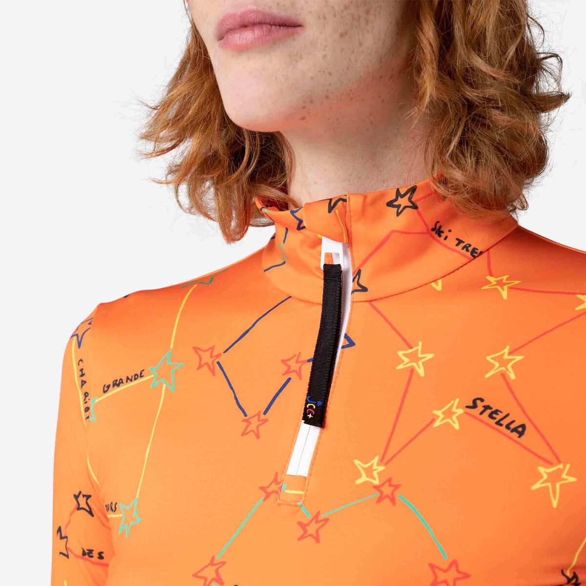 Rossignol Camiseta de media cremallera JCC Booster para mujer orange