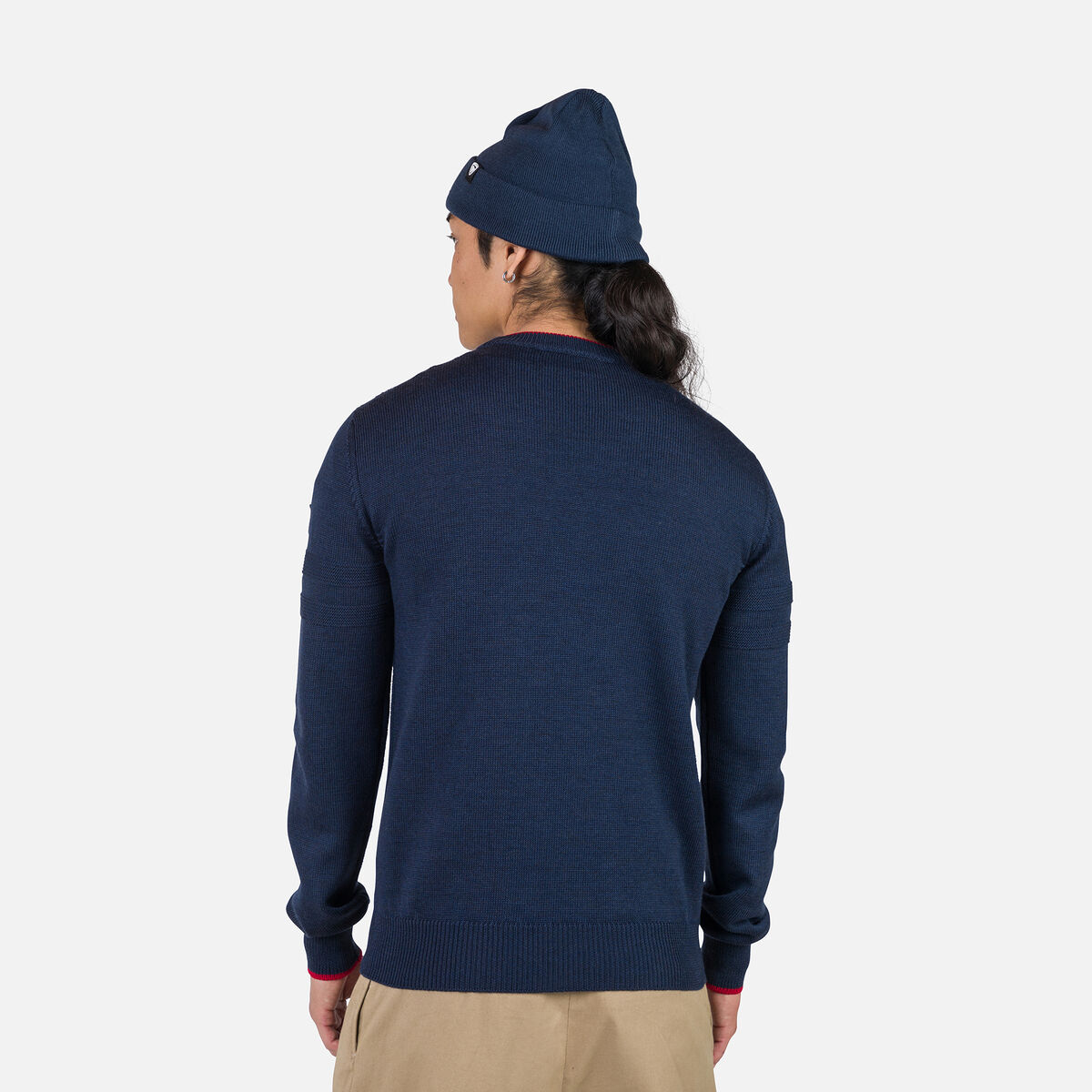 Rossignol Pull ras du cou en maille rayée homme Blue