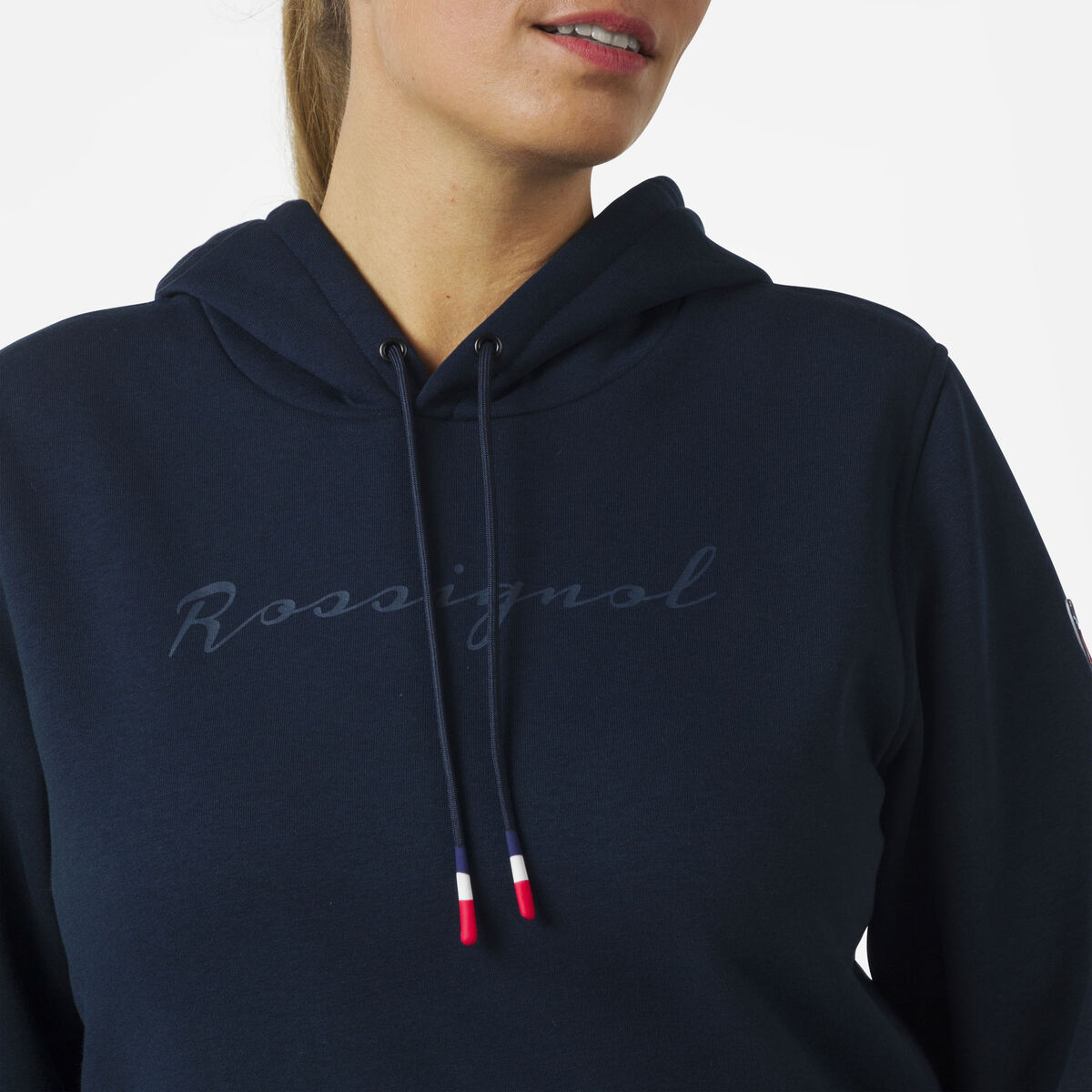 Rossignol Women's hooded logo cotton sweatshirt blue
